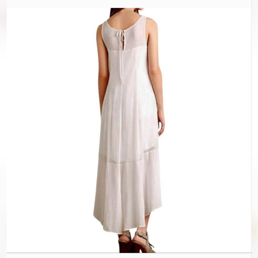 Leifsdottir Anthropologie Cotton White High-Low Midi Dress Sz XS - Picture 3 of 14